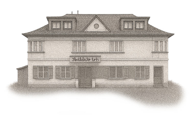 Ilustrovaný obrázek prodejny sedlákův trh